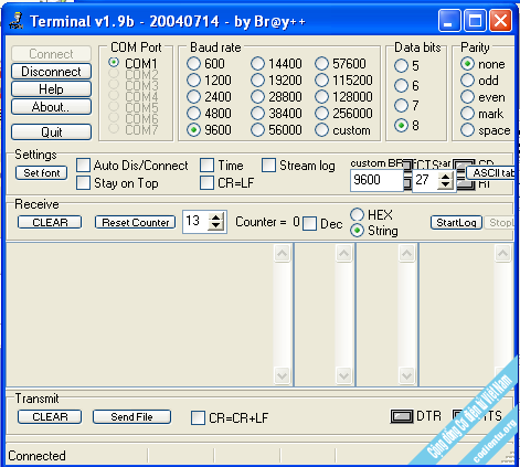 Giao diện truyền nhận Data RS232 by Terminal