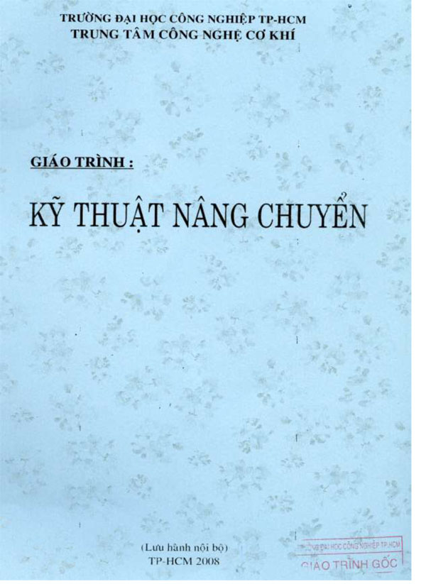 ĐHCN.Giáo Trình Kỹ Thuật Nâng Chuyển - Nhiều Tác Giả, 136 Trang