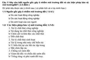 Tổng hợp các đề thi cuối kỳ môn kỹ thuật an toàn và môi trường - ĐHBKTPHCM