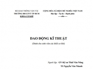 GTVT.Dao Động Kỹ Thuật - Ks. Thái Văn Nông & Ts. Nguyễn Văn Nhanh, 110 Trang